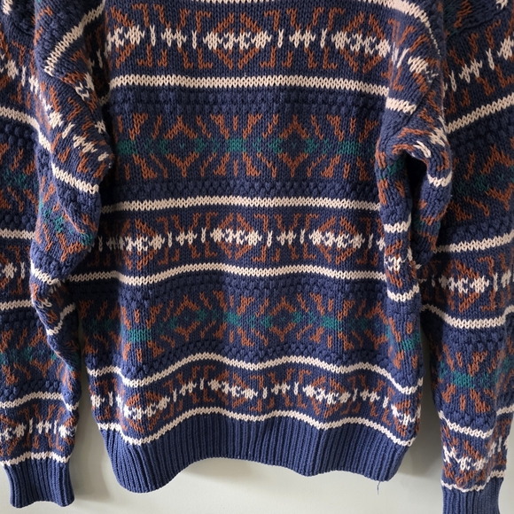Honors M Vintage 90s Coogi Style Eclectic Grandpa Dadcore Chunky Knit Sweater - Picture 7 of 13